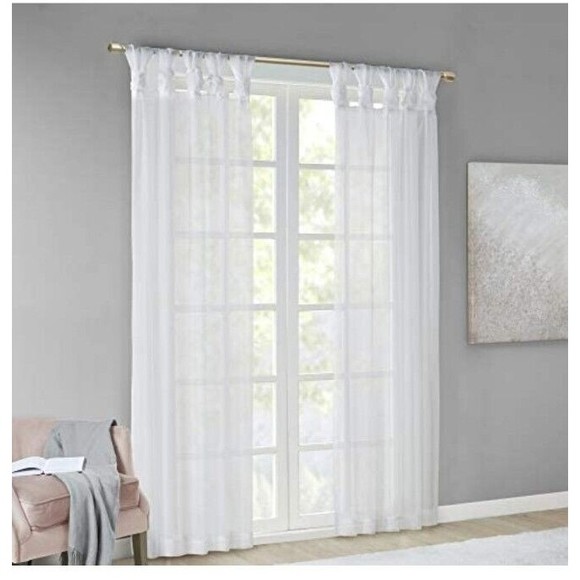 Madison Park Ceres DIY Twisted Tab Sheer Curtain, Pair Panels, Lightweight
